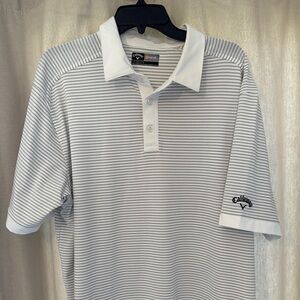 Callaway White and Gray Polo Shirt with Performance Fabric